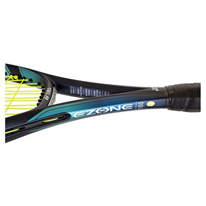 Yonex EZONE 100L 스카이 블루 테니스 라켓(7세대) - 원하는 색상의 합성 거트 라켓 스트링 연결 - 향상된 기동성을 위한 더 가벼운 무게