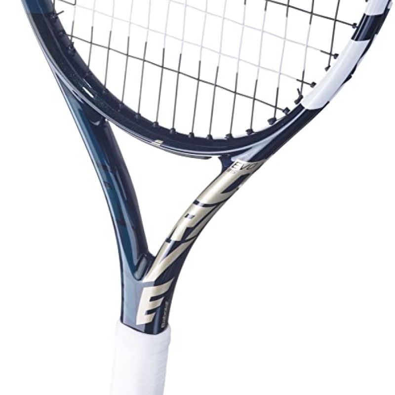 Babolat Evo Drive 115 윔블던 테니스 라켓 - 중간 범위 장력의 16g 흰색 Babolat Syn Gut 연결