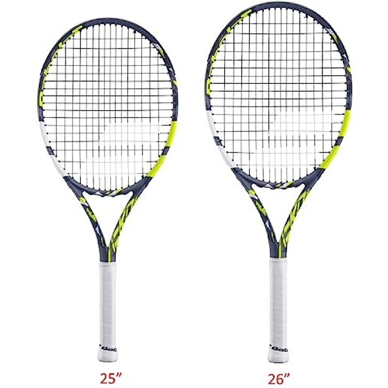 Babolat Aero Junior 테니스 라켓에는 오버그립 3개와 볼 3개가 번들로 제공됩니다 - 신진 챔피언을 위한 완벽한 라켓