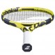 Babolat Pure Aero Lite 테니스 라켓(6세대) - 중간 장력의 16g 흰색 Babolat Syn Gut 연결