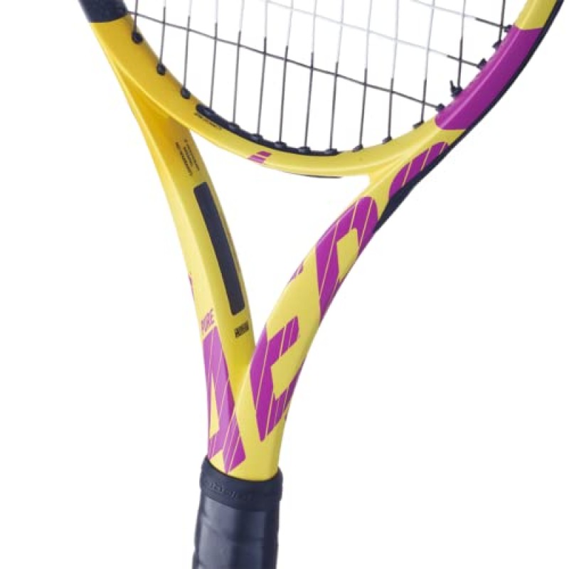 Babolat Pure Aero Team Rafa 테니스 라켓 - 중간 범위 장력의 16g 흰색 Babolat Syn Gut 연결