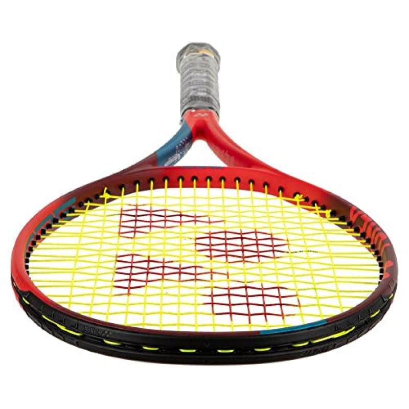 Yonex VCORE 95 Scarlet 7세대 퍼포먼스 테니스 라켓 - 원하는 색상의 합성 거트 라켓 스트링 연결 - 정확한 회전 및 놀라운 컨트롤