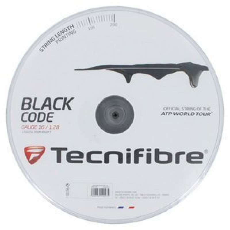 Tecnifibre 블랙 코드 테니스 스트링 660피트 릴 크기: 16G