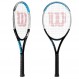 Wilson Ultra 100 v3.0 블랙/블루/실버 테니스 라켓 - 맞춤형 색상의 Syn Gut 라켓 스트링 연결 - 힘과 안정성을 위한 최고의 라켓