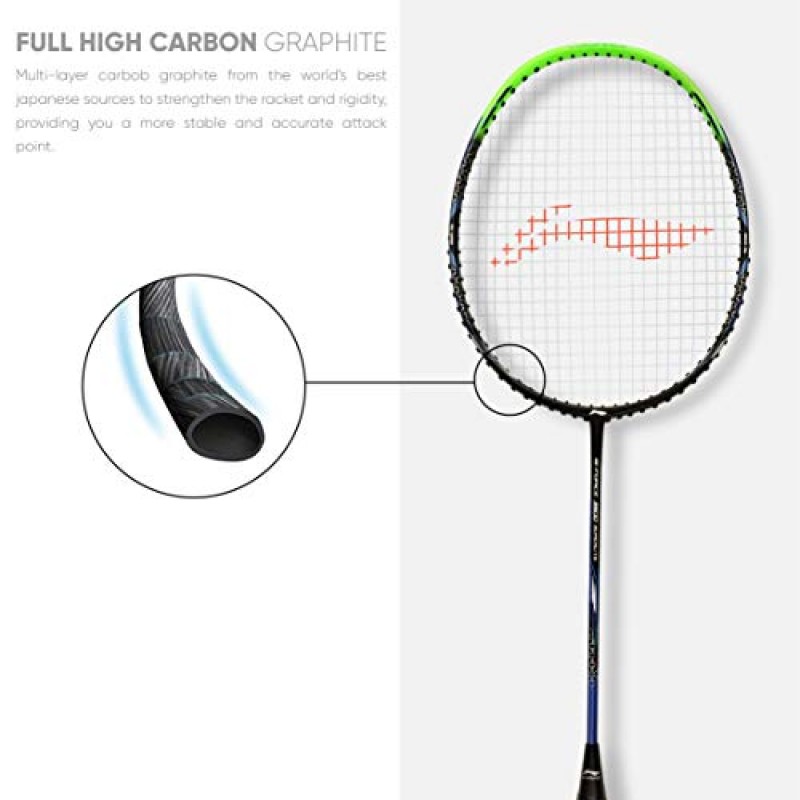 Li-Ning G-Force Superlite 3600 탄소 섬유 스트링 배드민턴 라켓(무료 풀 커버 포함)