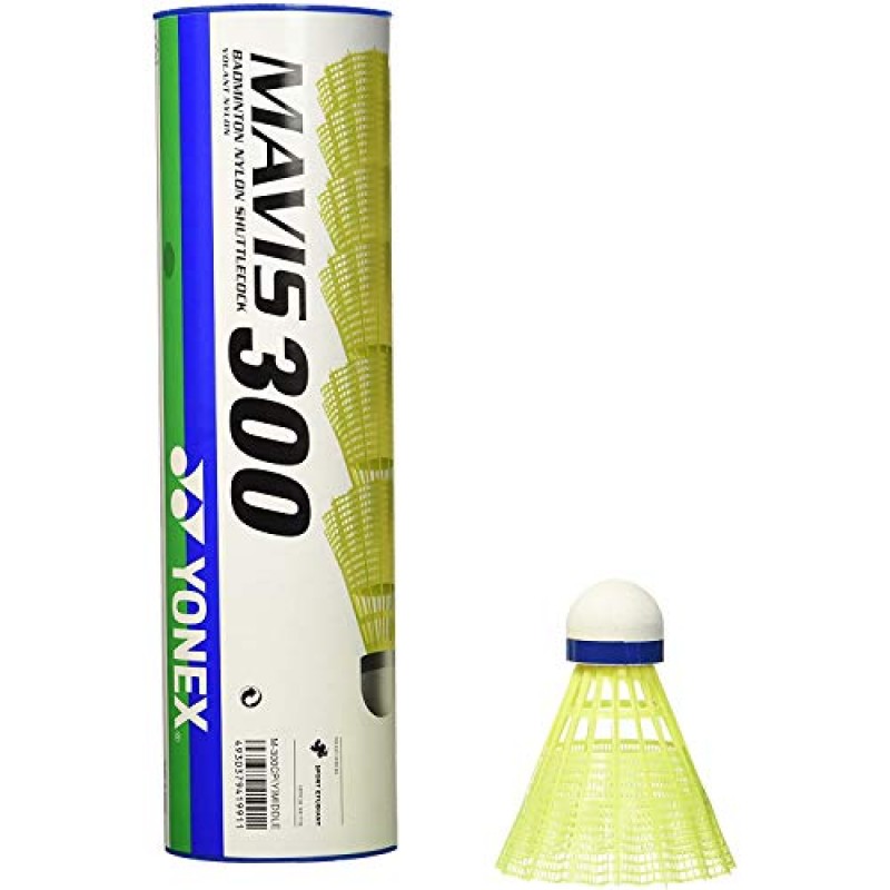 YONEX Mavis 300 배드민턴 셔틀콕 셔틀(6개 튜브) 화이트