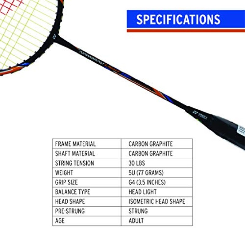 YONEX Nanoray 10F Hi-Flex Pre-Strung 배드민턴 라켓