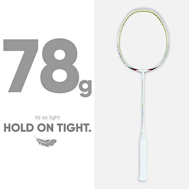 Li-Ning Wind Lite UNSTRUNG 경량 배드민턴 라켓(무료 풀 커버 포함)(78그램. Windstorm으로 구동)