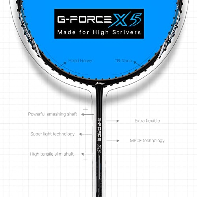 Li-Ning G-Force X5-79 그램 G6 배드민턴 라켓