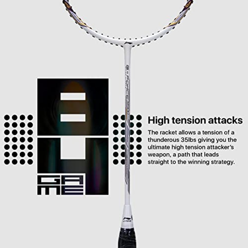 Li-Ning G-Force Extra Strong 9500 탄소 흑연 배드민턴 라켓(풀 라켓 커버 포함)