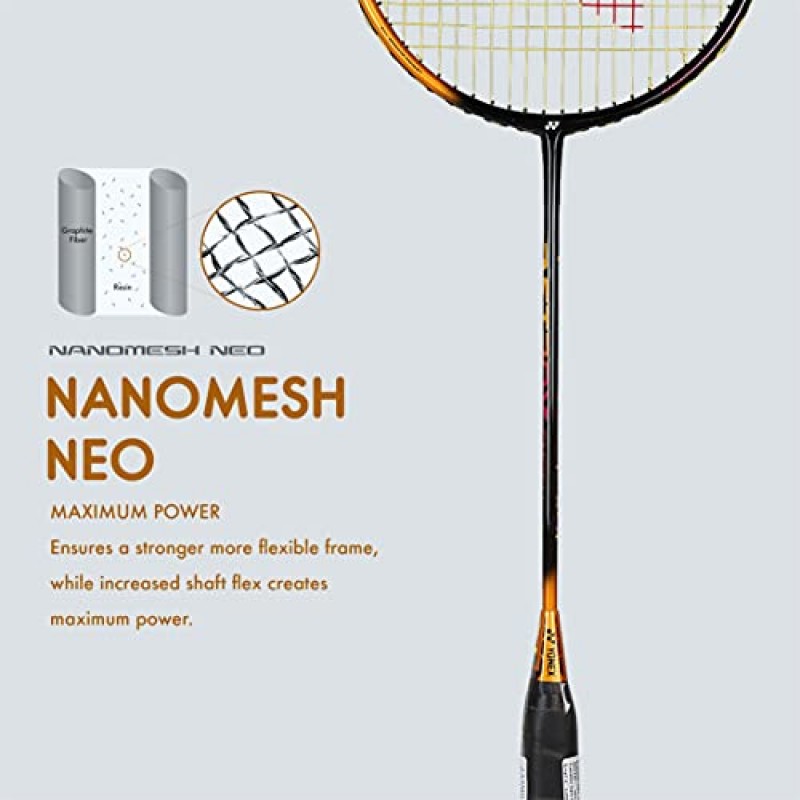 YONEX 스매시 배드민턴 라켓(G4, 73그램, 28파운드 장력)