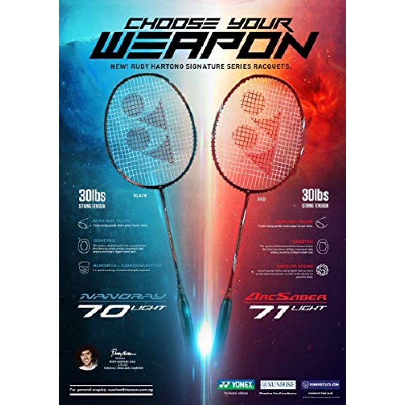 YONEX 탄소섬유 나노레이 70 라이트팀 배드민턴 라켓 (그레이, 블랙)