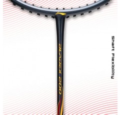 Li-Ning BladeX 200R 탄소 섬유 배드민턴 라켓(차콜/레드), 무료 풀 커버 포함