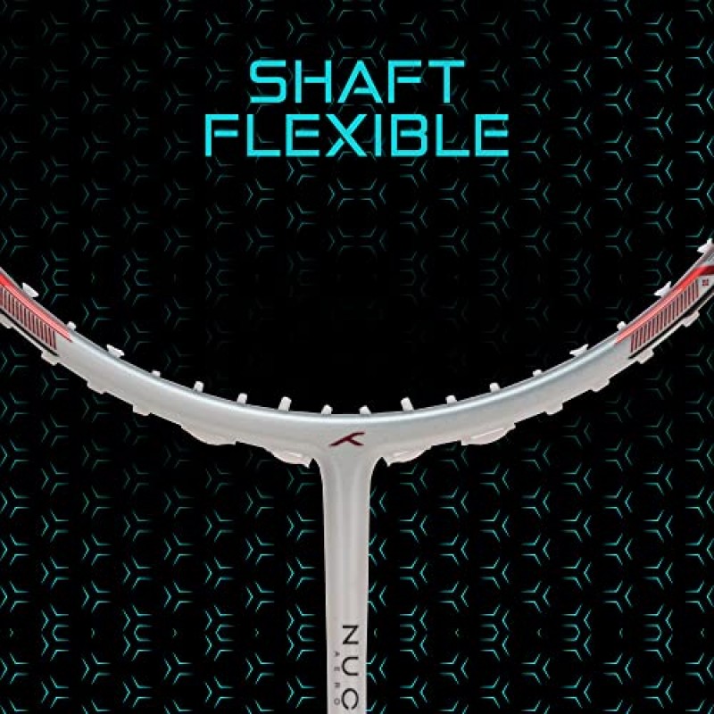 중급 선수를 위한 풀 라켓 커버가 포함된 HUNDRED Nuclear 78 탄소 섬유 언스트렁 배드민턴 라켓(80g, 최대 스트링 장력 - 32lbs)