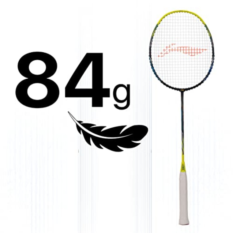 Li-Ning Combat Z8 탄소 섬유 스트링 배드미턴 라켓(무료 풀 커버 포함)(84그램)