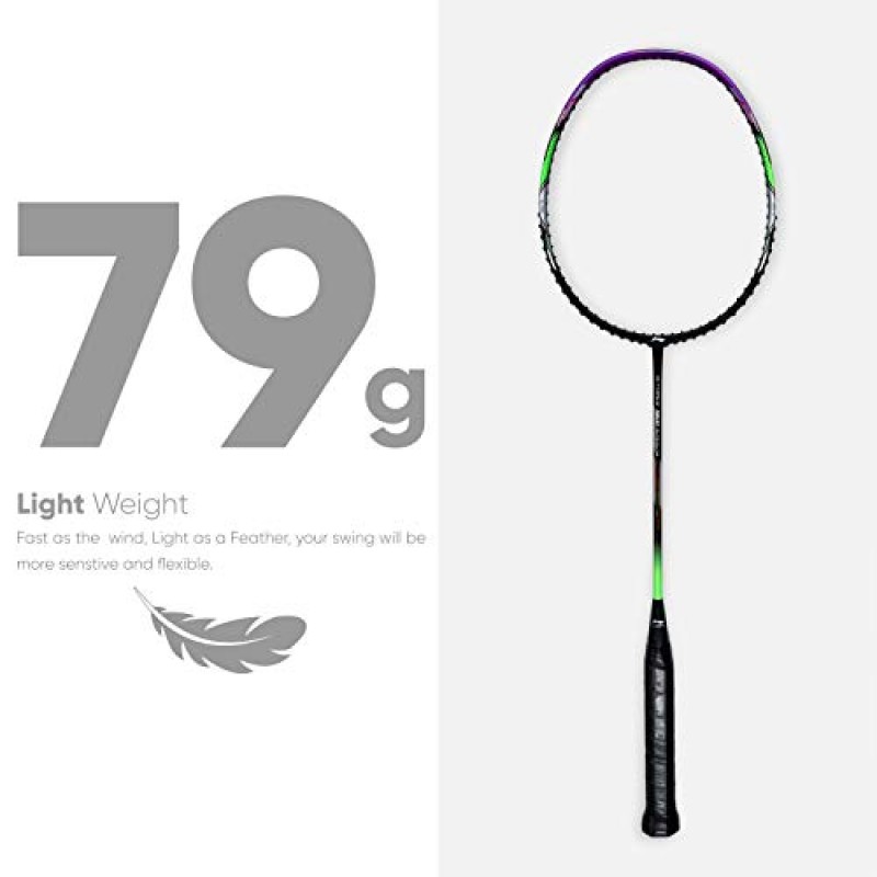 Li-Ning G-Force Superlite 탄소 섬유 언스트렁 배드민턴 라켓(무료 풀 커버 포함)