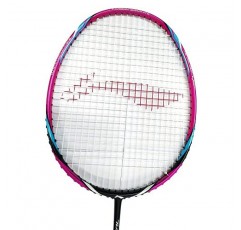 Li-Ning Turbo X 80-II 카본 그래파이트 배드민턴 라켓, 블랙/핑크, 무료 가방 포함