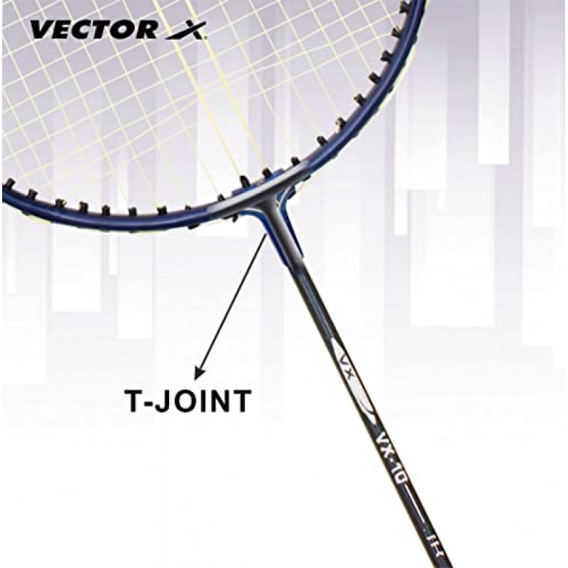 Vector X VXB-10 풀 커버 세트가 포함된 나일론 셔틀 3개로 구성된 알루미늄 배드민턴 라켓 팩