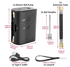 EDaycy 전기 볼 펌프(20psi), 2개의 바늘이 있는 휴대용 농구 펌프, 농구 축구 배구 축구 스포츠 공 장비용 충전식 공기 펌프 볼 팽창기