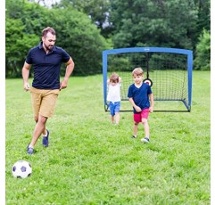 뒷마당 해변 잔디밭을 위한 2팩 어린이 축구 목표, 크기 4x3ft 휴대용 어린이 축구 네트 경량 유아 축구 훈련 목표, 콘, 운반 가방, 축구 목표 대상 및 지상 스테이크 포함