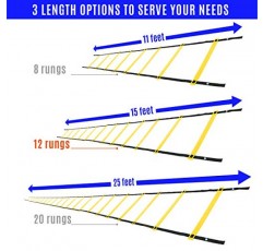 Yes4All 8-12-20 Rungs 민첩성 사다리 속도 훈련 장비, 축구 축구 피트니스 훈련 성인을위한 바닥에서의 발놀림 운동 운반용 가방 포함