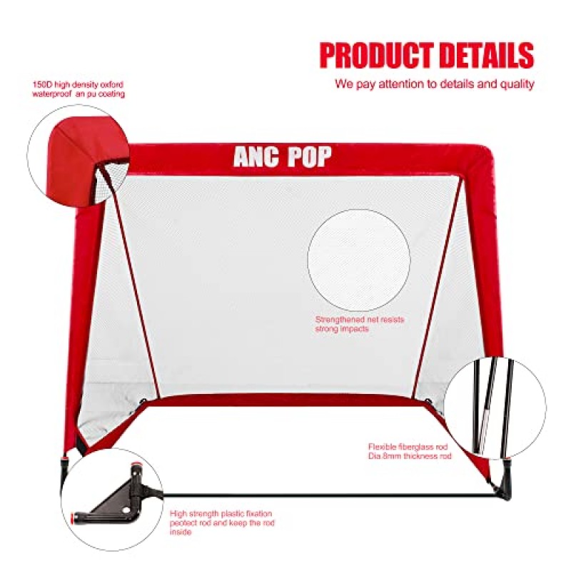 어린이 훈련 및 가족 게임을 위한 휴대용 팝업 축구 목표 운반 케이스가 있는 뒷마당을 위한 접이식 Soocer Net