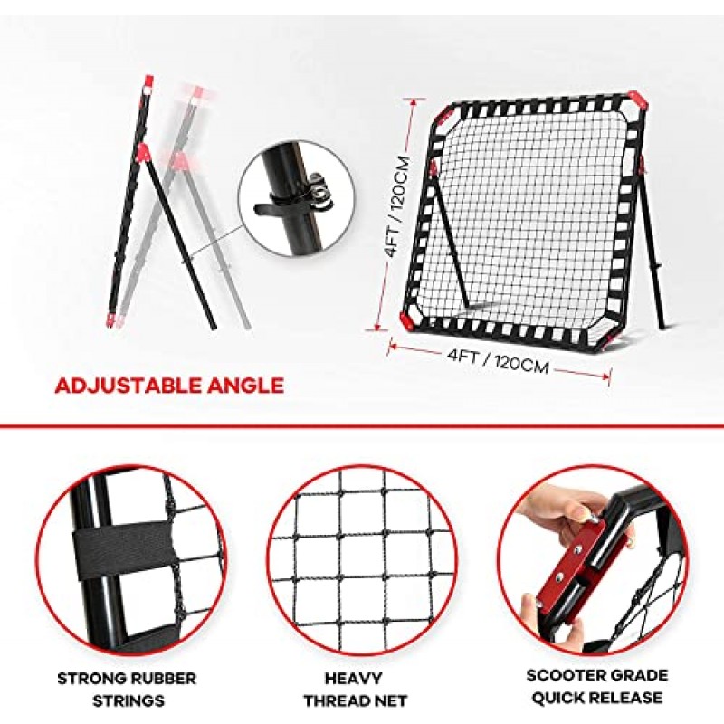 TGU-스포츠 축구 리바운드 네트 - 어린이와 청소년을 위한 기술 훈련 선물, 보조기구 및 장비 | 휴대용 킥백 리바운더, 풋볼팀 연습 및 솔로 연습