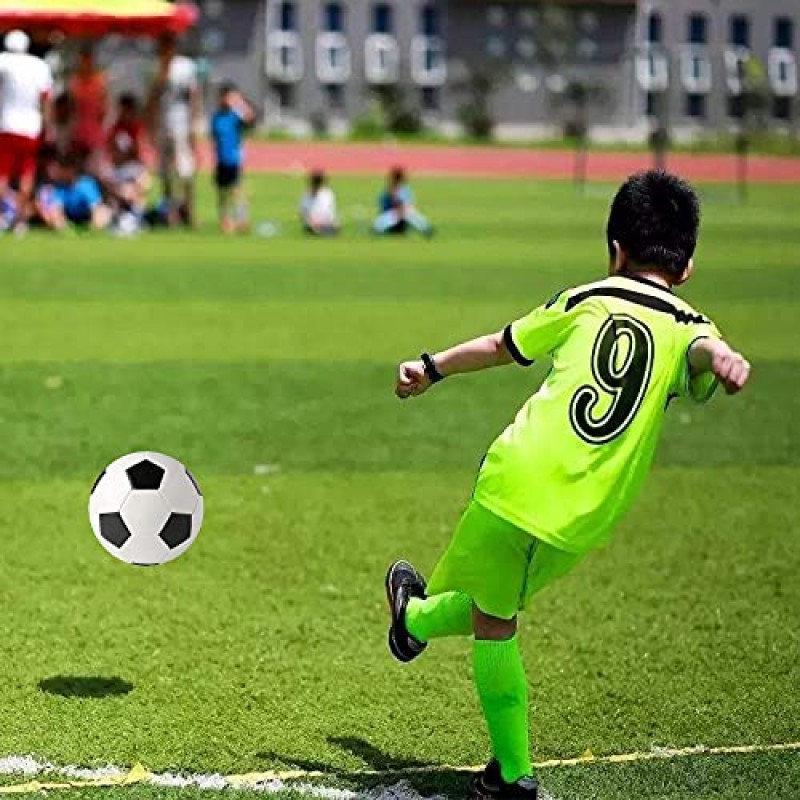 펌프 바늘이있는 축구 공 크기 2,3,4,5 클래식 화이트 블랙 두꺼운 PU 꽉 짜임 청소년 소년 리그 게임 훈련 연습 또는 선물에 적합