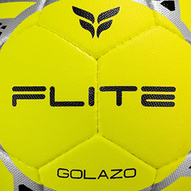 FLITE SPORTS Golazo 일치 품질의 축구공, 크기 4 및 크기 5로 제공, 잔디와 잔디에 사용하기에 내구성, 높은 가시성 네온 색상