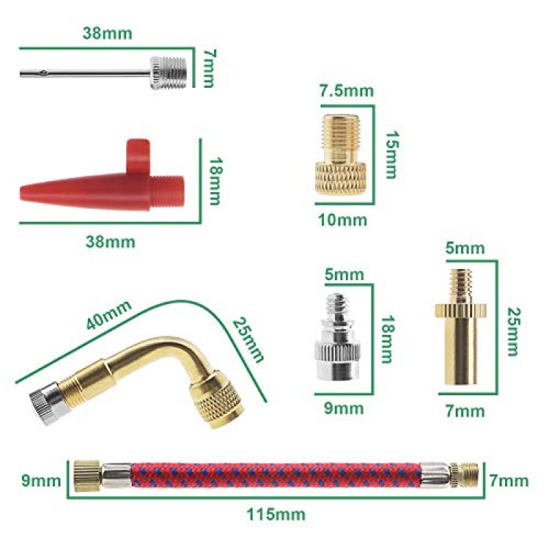 12 Pcs 자전거 공 공기 펌프 액세서리 스포츠 자전거 축구 풍선 장난감 에어 매트리스에 대 한 바늘 노즐 어댑터 키트를 팽창
