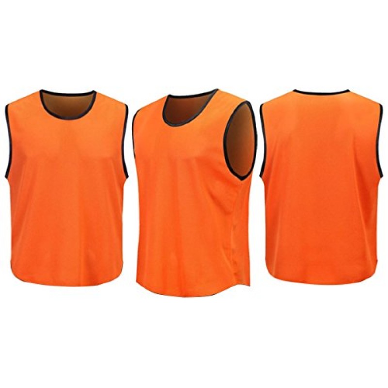 DreamHigh DH 남자 축구 스포츠 팀 연습 Pinnies 스크리미지 훈련 메쉬 조끼 -12개 팩
