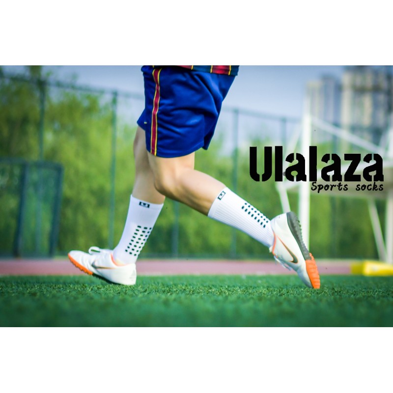 Ulalaza unisex 안티 슬립 스포츠 두꺼운 쿠션 축구 양말 축구 농구 스포츠를위한 미끄럼 방지 그립 견인