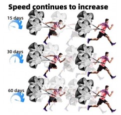 Vhxorrz 러닝 낙하산 속도 훈련 팩 2 56 인치 속도 저항 속도 훈련을위한 낙하산 속도 슈트 축구 농구 훈련 성인 청소년 어린이