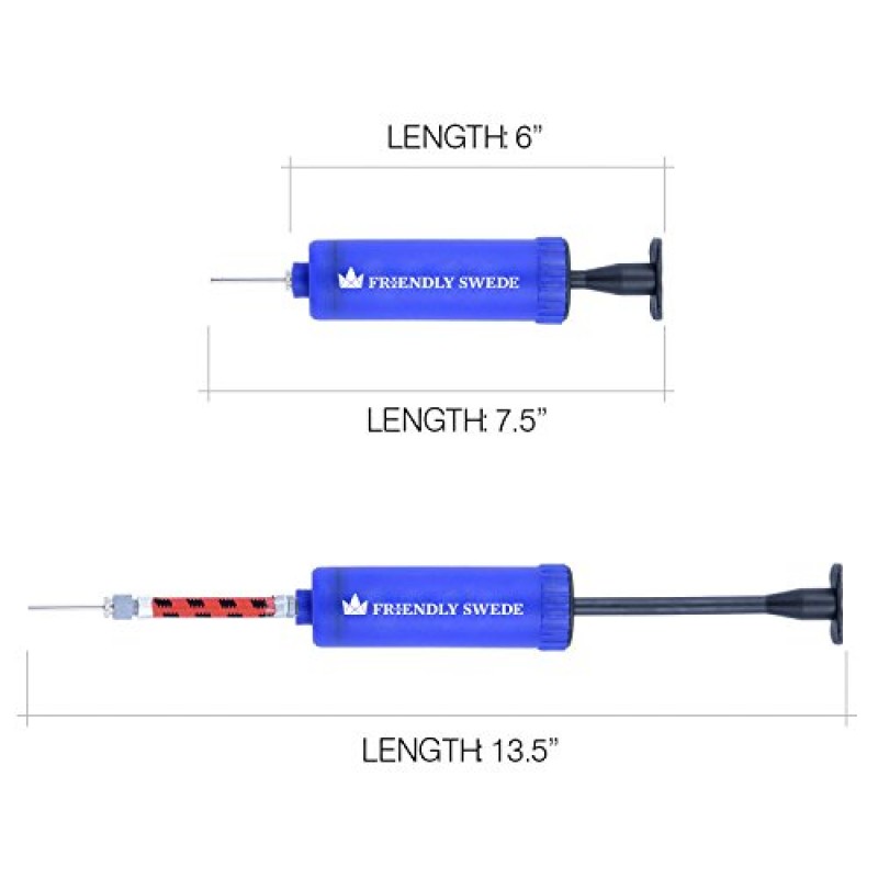 볼 펌프 니들 및 노즐, 볼용 핸드 에어 펌프, 농구 펌프, 풍선용 핸드 펌프, 축구 볼 펌프 - 멀티팩을 포함한 스포츠 볼용 친화적인 스웨덴 볼 펌프