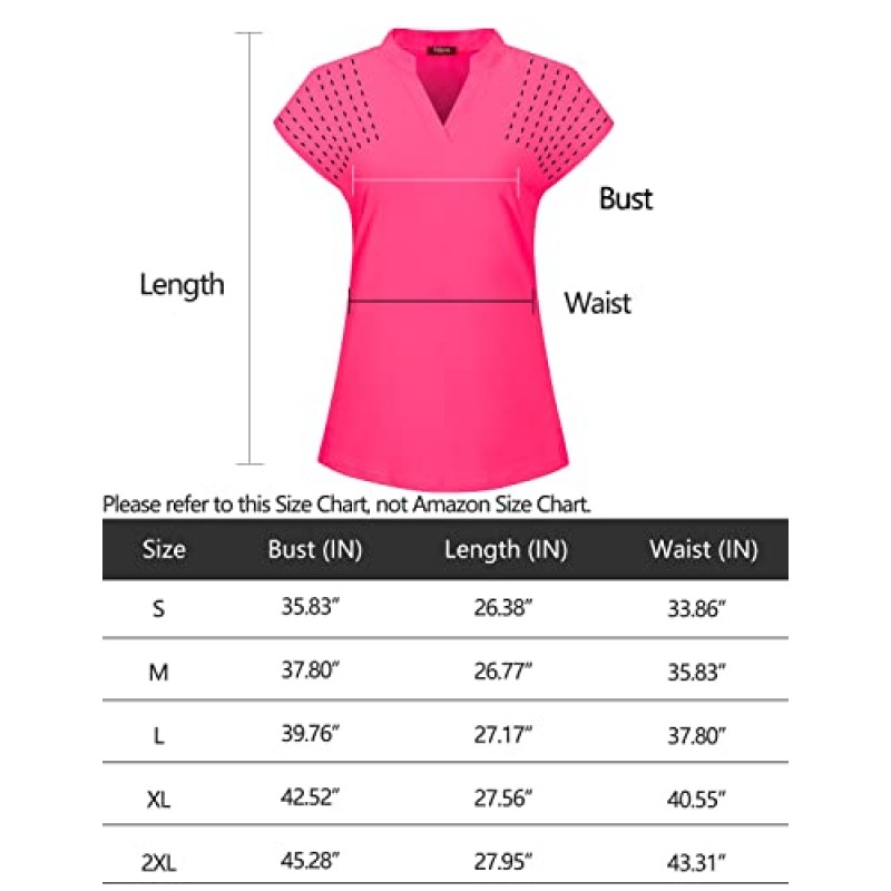 Felisou 여성용 V 넥 골프 폴로 셔츠 반소매 스포츠 셔츠 운동 탑
