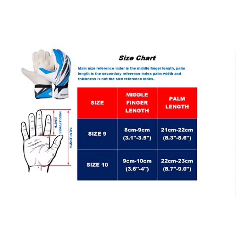 손가락 가시가 있는 Senston 골키퍼 골키퍼 장갑, 청소년 및 성인 축구 골키퍼 장갑