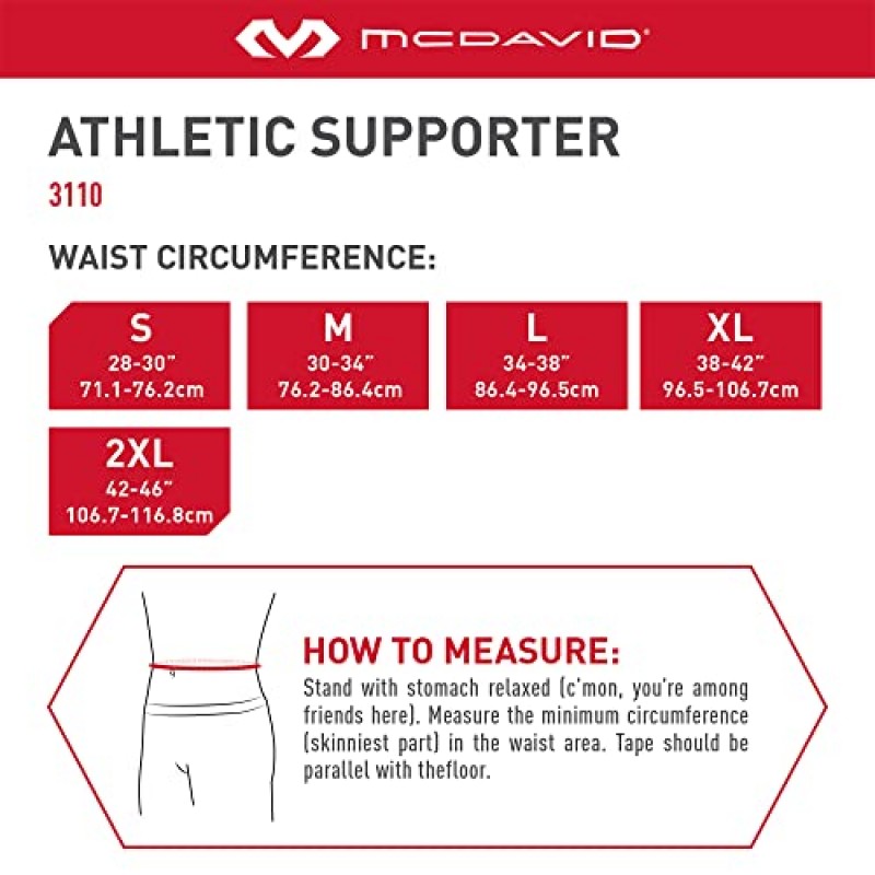 신축성 있는 메쉬 파우치가 포함된 McDavid 남성용 운동용 서포터, 조크 스트랩 보호 장치, (컵은 포함되지 않음) 2개 팩