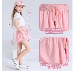 Monbessi Girls Butterfly Flowy Shorts 어린이 운동용 러닝 반바지(스판덱스 라이너 포함) 2 in 1 Shorts for 4-12 Years