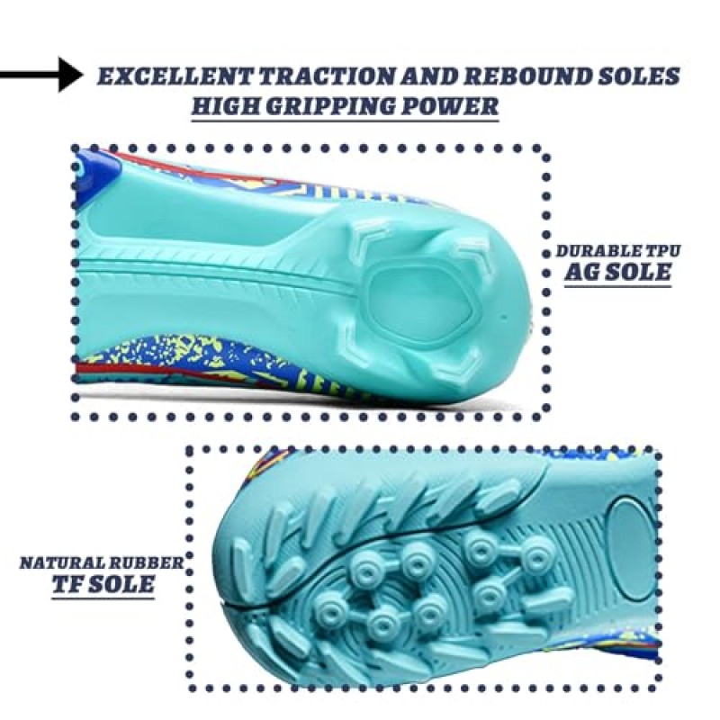 Wxbzbhwxc 남자 운동 축구 클리트 전문 훈련 잔디 축구 신발 소년을위한 미끄럼 방지 실내 야외 축구 운동화