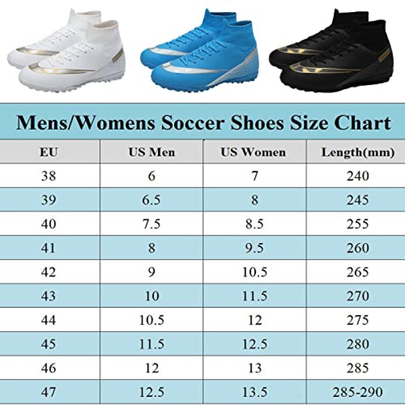남자/여자를 위한 BGMRUN 축구화, 남자 청소년을 위한 잔디 축구 클리트, Fg/Ag 남여 공용, 전문 훈련/실내/실외 경쟁/운동 운동화를 위한 하이탑 스파이크 축구화