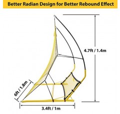 PodiuMax 업그레이드된 휴대용 축구 트레이너, 축구 패스 및 솔로 기술 향상을 위한 2 in 1 축구 리바운더 네트, 6피트 x 4.7피트