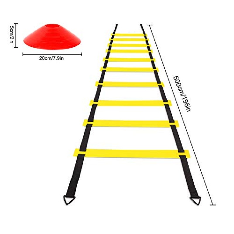 HOTOOLME 속도 민첩성 훈련 장비 세트, Sootball 훈련 장비, 민첩성 사다리 속도 훈련 장비