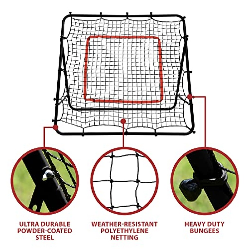 RinkMaster 뒷마당 축구 리바운드, 축구 연습 및 훈련 장비, 모든 연령 및 기술 수준