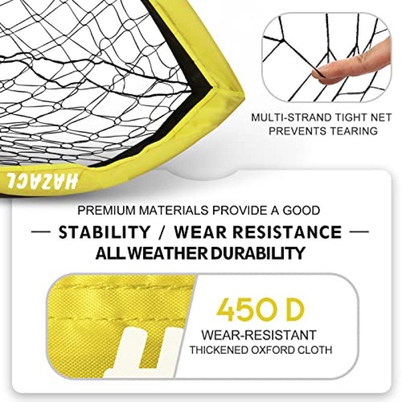 뒷마당을위한 Hazacl 키드 축구 목표 9x5FT 뒷마당을위한 휴대용 축구 그물 실내 또는 실외용 캐리 백이있는 대형 팝업 축구 목표 그물