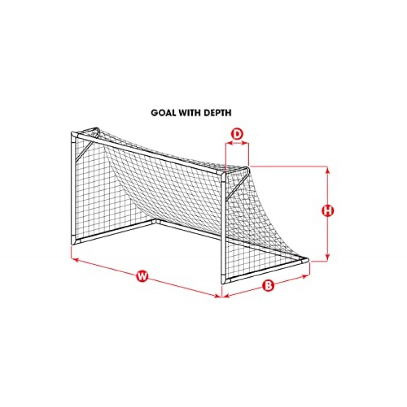 Kwik Goal 4mm 축구 네트, 흰색, 8H x 24W x 3D x 8 1/2B 피트