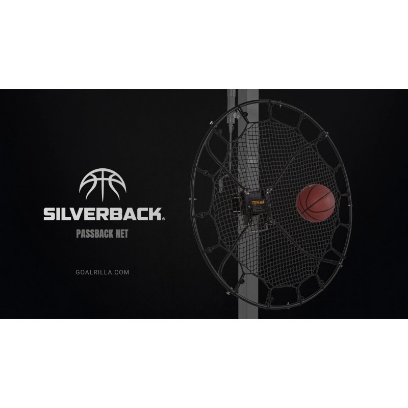 Silverback 멀티스포츠 트레이닝 리바운드 패스백 네트 - 농구 리바운더 - 멀티스포츠 리바운더, 블랙