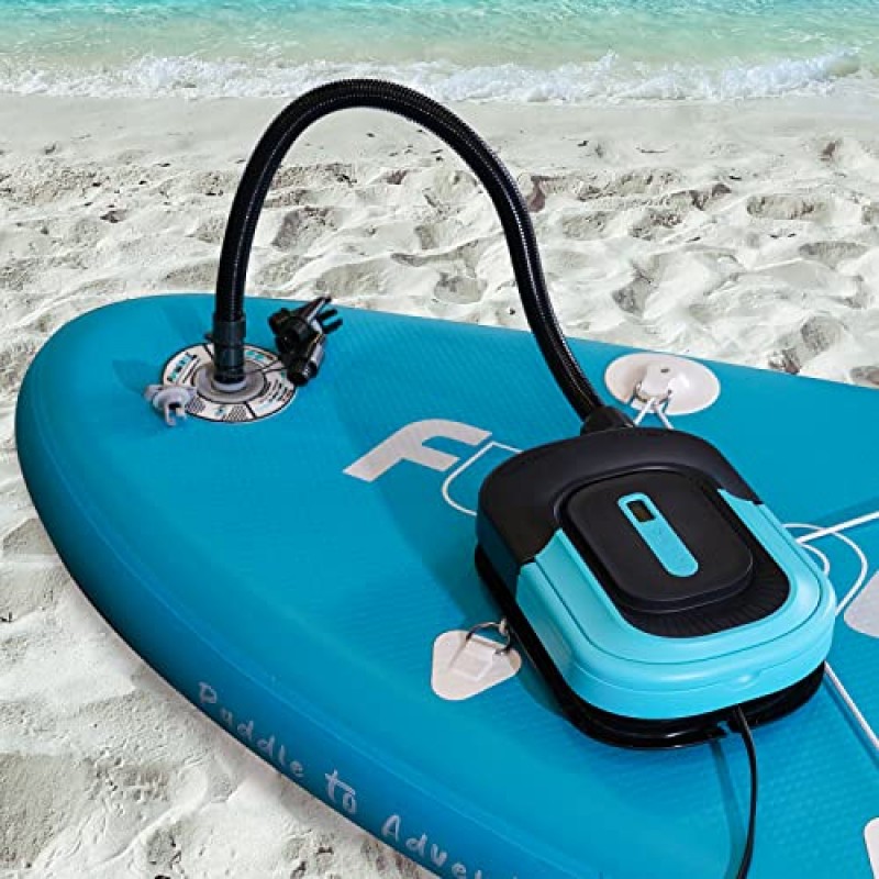 FunWater SUP 전기 공기 펌프 휴대용, 16PSI, 패들 보드용 공기 압축기, 풍선 텐트, 보트, 수영장, 6개의 노즐이 있는 패들 펌프