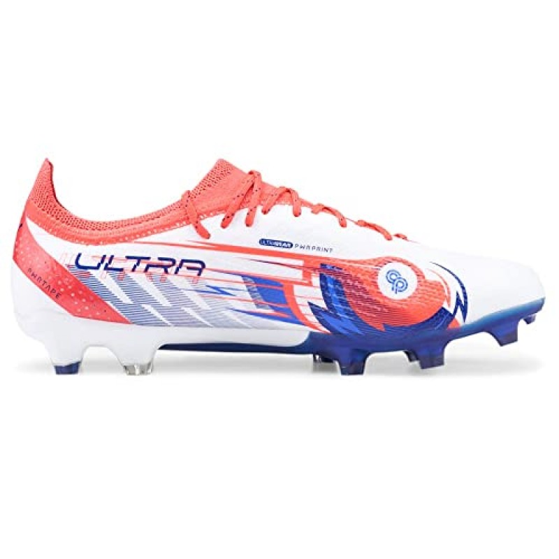 PUMA 남성용 C.P X Ultra Ultimate 펌 그라운드/Ag 축구 스파이크화, 펌 그라운드, 잔디 - 화이트