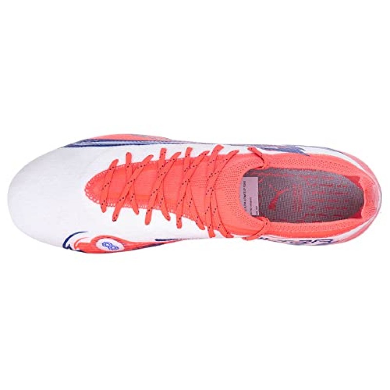PUMA 남성용 C.P X Ultra Ultimate 펌 그라운드/Ag 축구 스파이크화, 펌 그라운드, 잔디 - 화이트