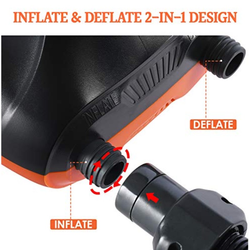 고압 펌프 패들 보드 - 12V DC 자동차 커넥터 지능형, 자동 꺼짐 기능, 풍선 스탠드 업 패들 보드, 보트용